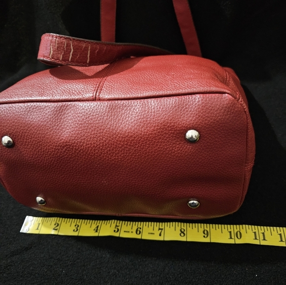 Tignanello Dark Red Leather Shoulder Bag - Picture 8 of 16